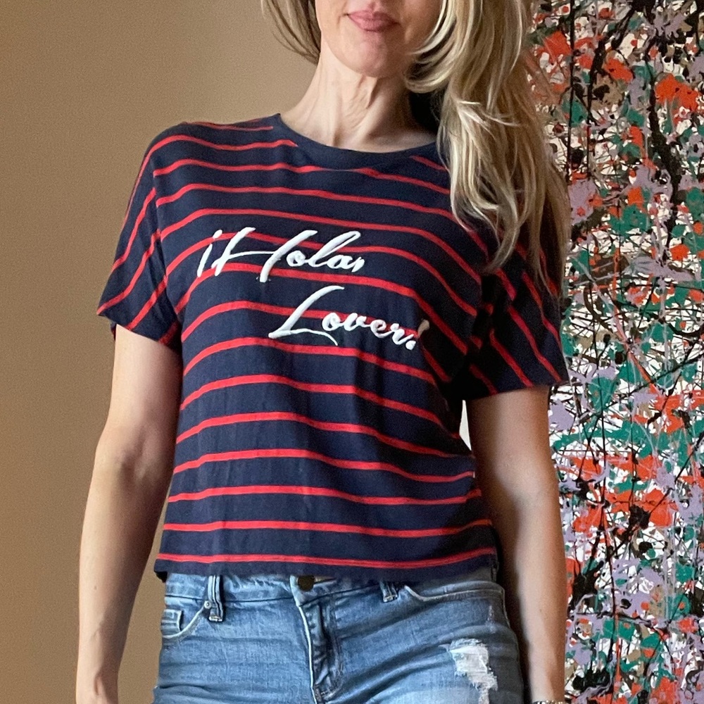 Rebecca Minkoff Hola Lover! Crop Short Sleeve Top